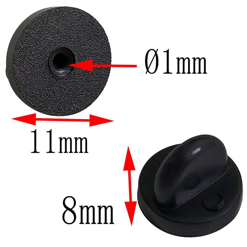 100pcs PVC Rubber Pin Backs, Rubber Lapel Pin Backs for Replacement Uniform Badge(Black) 100PCS - NewNest Australia