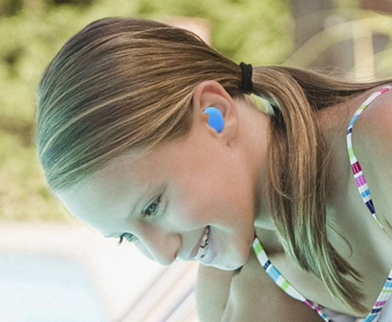 3 Pairs Silicone Earplugs Noise Cancelling Ear Plugs Soft Reusable Sleeping Ear Plugs , Great for Travel, Concerts,Work,Studying,EarPlugs for Sleeping, Shooting, Airplanes, Concerts, Mowing(Blue) - NewNest Australia