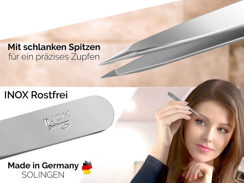 Solingen Professional Slicker Tweezers Set 3-Piece Pointed Straight Oblique Precise Hair Plucking Tweezers Made In Germany Solinger Eyebrow Tweezers Made Of Stainless Steel For Plucking Hair - NewNest Australia