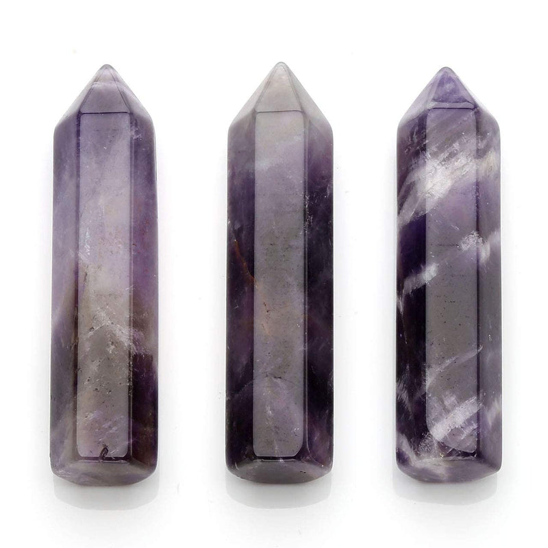 CrystalTears 5pcs 45-46mm Healing Crystals Single Point Wand Polished Tumbled Stones Decor- Amethyst/Clear Quartz/Rose Quartz/Sodalite/Green Aventurine 5pcs Wands-45mm - NewNest Australia