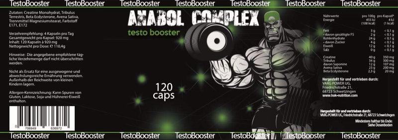 Anabol Complex Testo Booster Extreme By Varg Power | 100 Capsules | Popular With Bodybuilders Athletes And Men | High Dose | Matrix Formula Made To The Highest German Standards - NewNest Australia