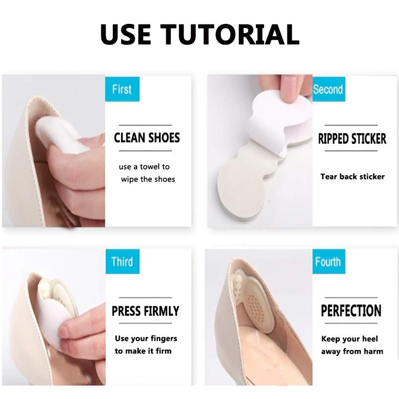 2 Pairs Anti-Slip Granules Heel Cushion Grips Liner Insert and 2 Pairs Toe Filler Plugs, Adjustable Shoe Foot Brace Pads and Soft Sponge Filler for Women Men Unisex Flats Boots High Heels Sneakers - NewNest Australia