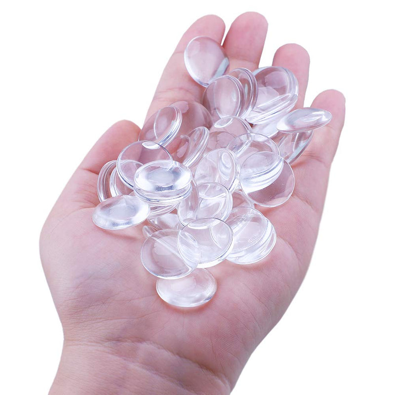 HAUTOCO 90pcs 20mm Glass Dome Cabochons Clear Round Cabochon Tiles, Non-calibrated Round 0.79 inch/20mm for Rings Cameo Pendants Bookmarks Bracelets Photo Charms and Jewelry Necklaces 0.79 inch/20mm-90 Pieces - NewNest Australia