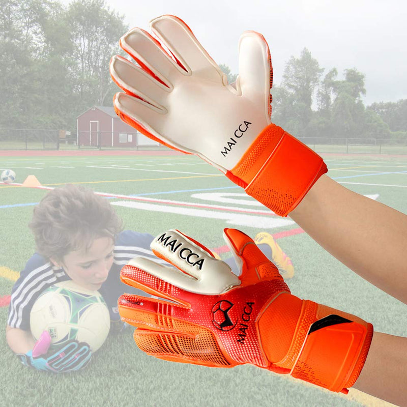 Haploon Adult & Youth Goalie Goalkeeper Gloves Professional Goalkeeper Gloves,Soccer Football Training Goalkeeper Secure Gloves with Finger Protector-Carry Tote Included Orange 6# - NewNest Australia