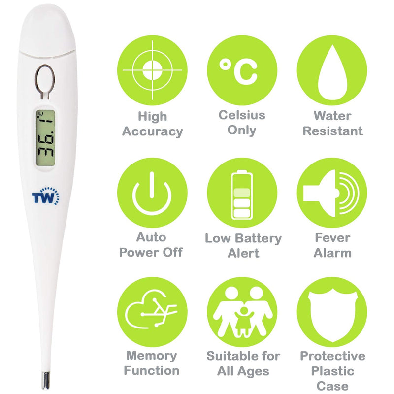 Temperature Thermometer for Adults Kids and Children - Fast and Accurate Medical Thermometer - Easy to Use Body and Oral Thermometer with Fever Alarm Child Thermometer - NewNest Australia