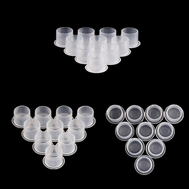 Tattoo Ink Caps-Yuelong 300pcs Tattoo Ink Cups With Base White, Mixed Sizes #11 Small #14 Medium #17 Large for Tattoo ink,Tattoo Supplies,Tattoo Kits 300 Piece Assortment - NewNest Australia
