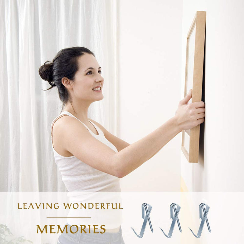 100pcs Picture Hangers,30lbs Picture Hanging Hooks with Nails, Fuzan Professional Picture Hanging Kit on Wood/Drywall (30lbs-100pcs) - NewNest Australia