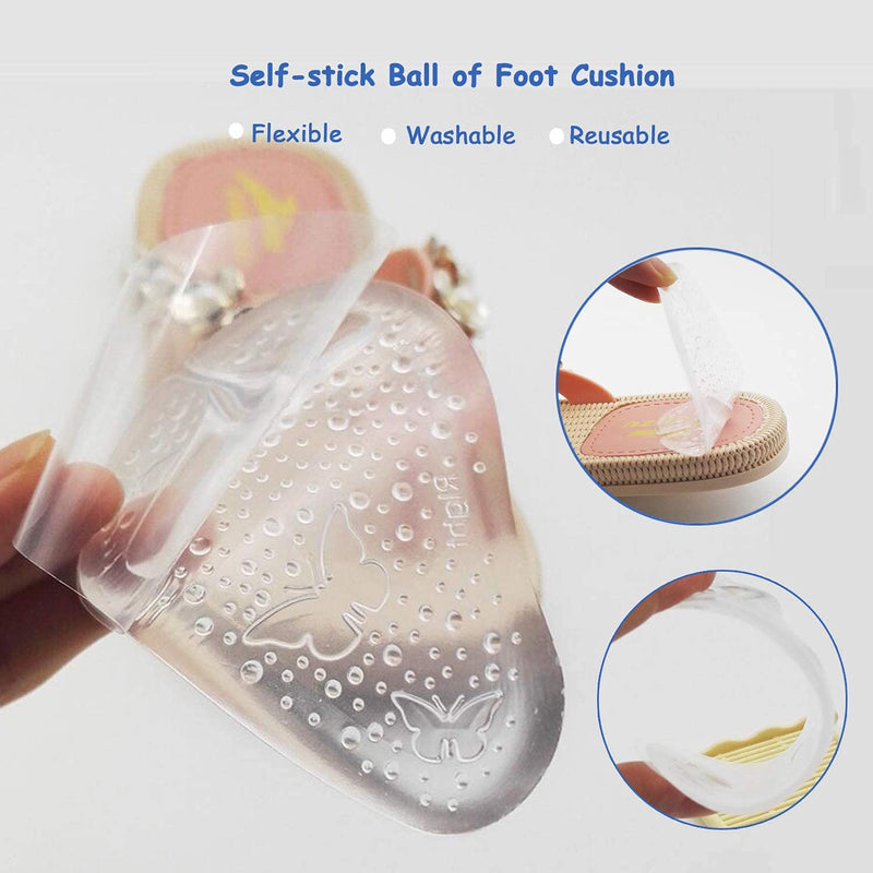 Pads for Thong Sandals Flip-Flops, 2 Pairs Self-Adhesive Gel Cushion Pad Non Slip Sandal Insoles Thong Slipper, Ball of Foot Grip Pads for Metatarsal Support and Pain Relief, Anti-Slip - NewNest Australia