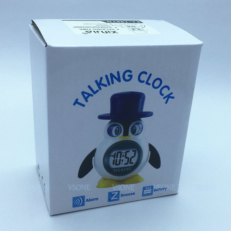 NewNest Australia - Spanish Talking LCD Digital Alarm Clock Penguin Shape Gifts for Children 