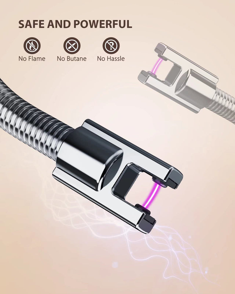 RONXS Lighter Electric Lighter, Light Your Large Candle with A Simple Press of Button, No Butane Fuel Safety Rechargeable Candle Lighters Matches(Black) Black - NewNest Australia