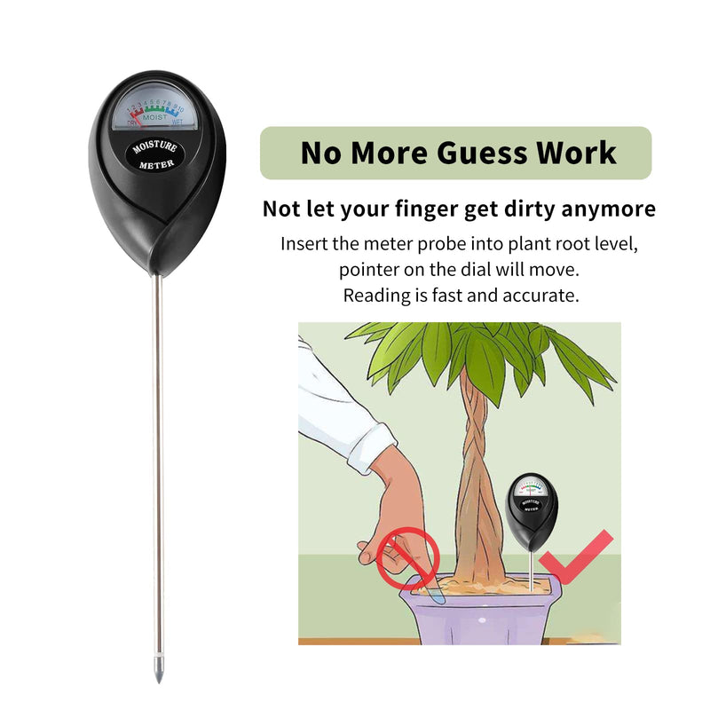 Hathdia Soil Moisture Meter, Plant Water Meter Soil Meter Moisture Sensor Hygrometer for Indoor Outdoor Plant Care,No Battery Needed(Black) - NewNest Australia