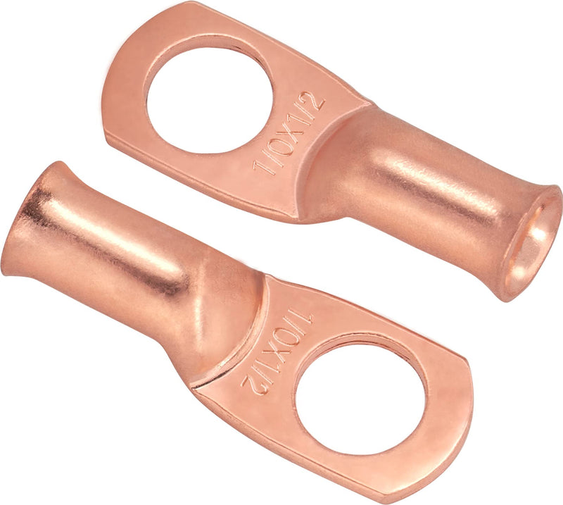 10pcs 1/0 Awg - 1/2" (M12) Sanuke Wire Lugs Ring Terminal Connectors Ends Heavy Duty for Battery Cable Lug tinned Copper Tubular Wire Electrical Eyelets with 3:1 Dual Wall Adhesive Heat Shrink 1/0 Awg - 1/2" (M12) 10 - NewNest Australia