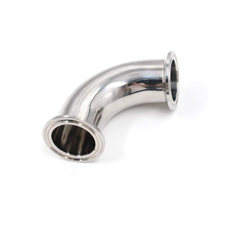 Geesatis 90 Degree Clamp Elbow Stainless Steel Pipe Fitting Vacuum Fittings OD Sanitary Ferrule Elbow 2 Inch Outside Side Tube(Silver) - NewNest Australia