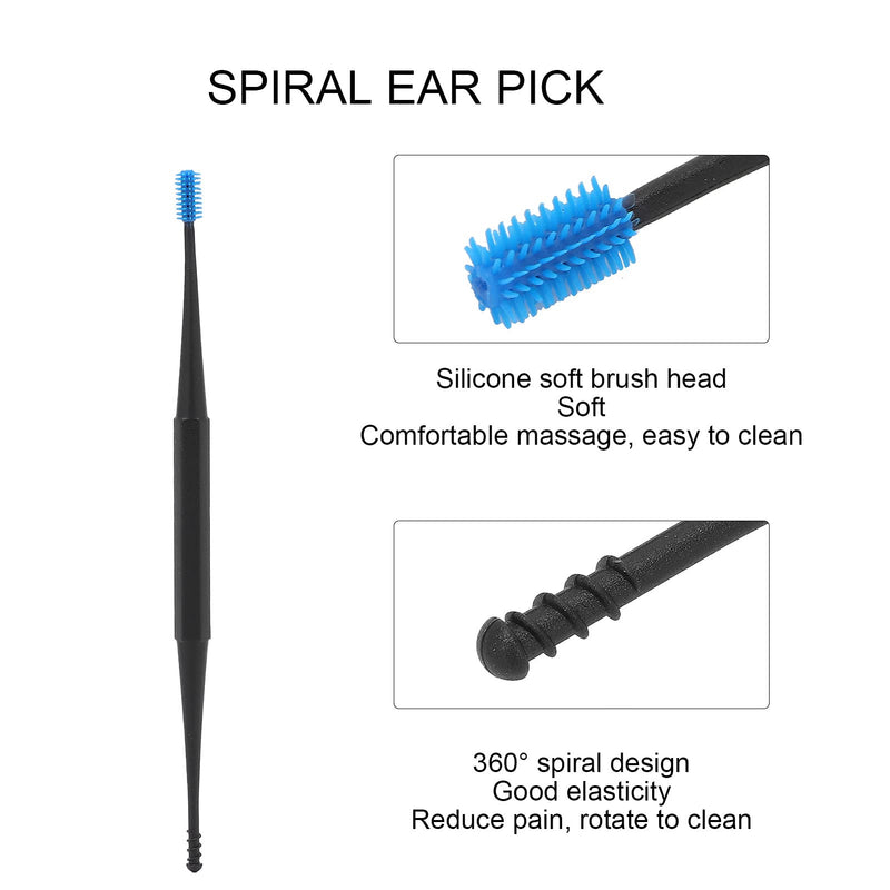 Ear Plugs, Tools For Removing Earwax Spiral Ear Silicone Spiral Ear Plugs Massage Cleaning Double Headed Ear Plugs Tool For Removing Earwax (Blue - Cardboard Packaging) - NewNest Australia