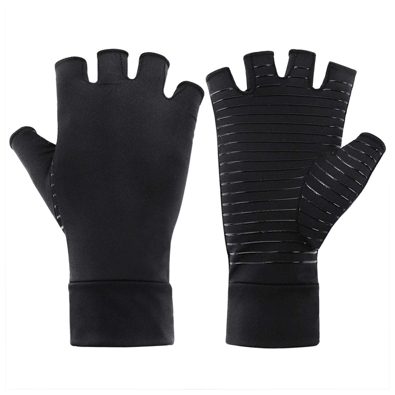 Upgraded Half Finger Arthritis Gloves Compression Therapy Gloves Relief Stiff Joints, Inflammation, Carpal Tunnel, Rheumatoid Pain, Non Slip Cosy Gloves for Housework, Typing, Cycling, Driving L Half Finger Gloves - NewNest Australia