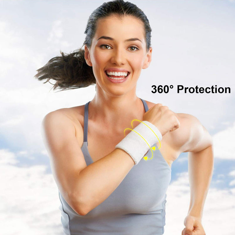Yuyeran 3 Pairs Men Women Sports Wrist Sweatband Yoga Tennis Squash Badminton Gym Basketball Wristband Wrist Brace Support - NewNest Australia