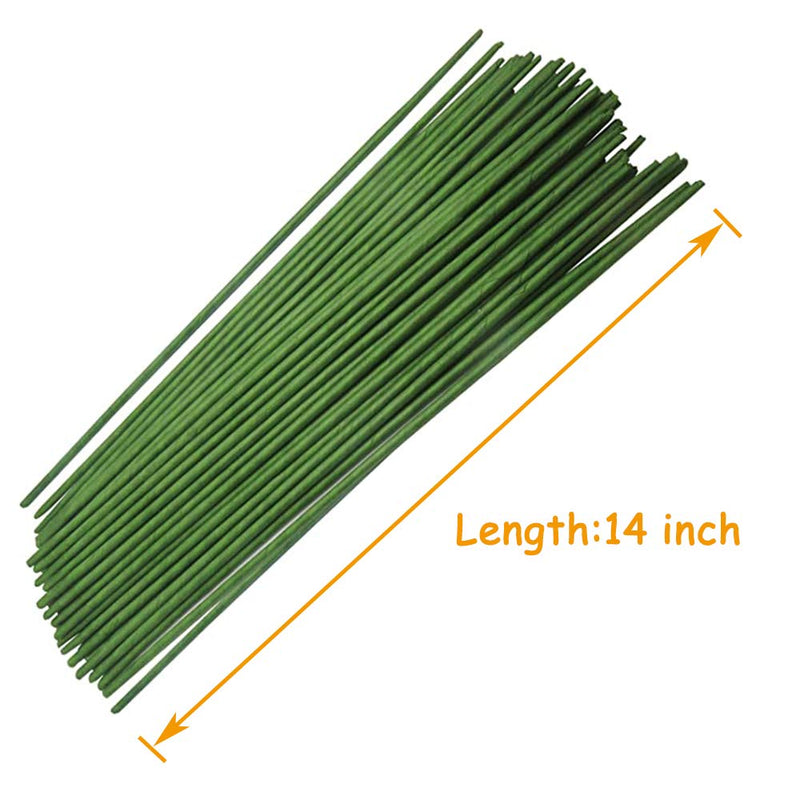 100PCS 18Ga Floral Stem Wires,Green Crafting Floral Stem Wire for DIY Crafts and Flower Arrangement 14 Inches - NewNest Australia