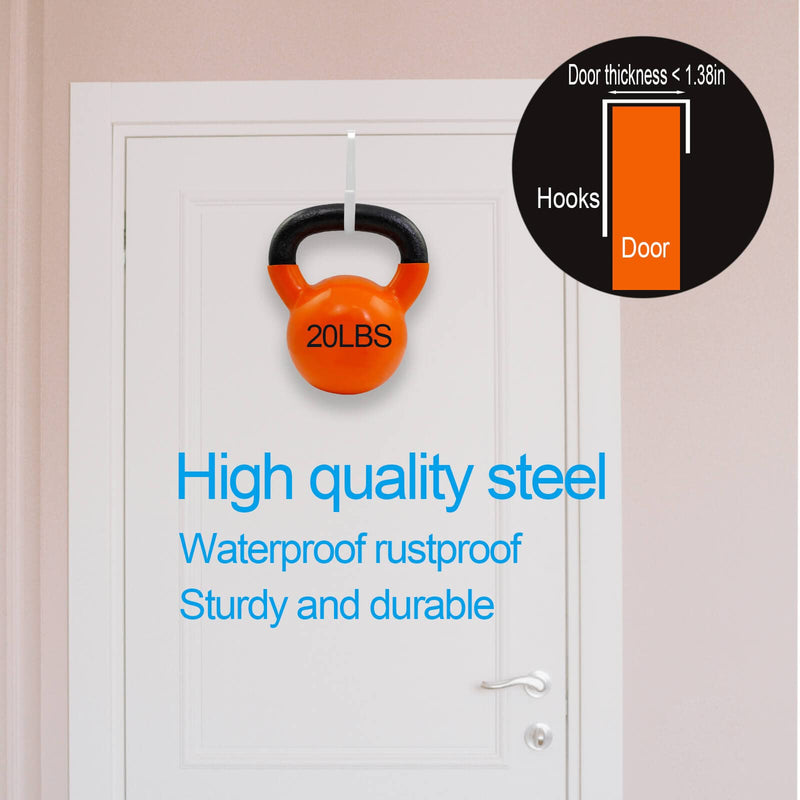 6 Pack Over The Door Hooks, Peasulin Over The Door Hangers Hooks, Soft Rubber Surface Prevents Scratches, White Door Hooks for Bathroom, Living Room, Kitchen Hanging Clothes, Towels, Shoe Bag, Hats - NewNest Australia