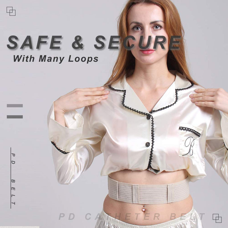 PD Cotton Belt Peritoneal Dialysis Catheter Supplies Stretchy Breathable Abdominal Holder Accessories Adjustable for Secure Dialysis Line Peg G Feeding Tube Women Men Small(24"-35") Small(24"-35") Beige - NewNest Australia