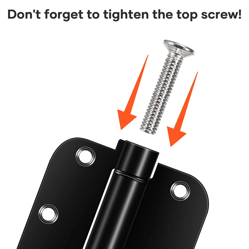 3.5'' Self-Closing Door Hinges, 3.5 Inch x 3.5 Inch Spring Hinges, Stainless Steel Adjustable Door Hinges with 5/8" Radius Corners, 3 Pack Auto Close Hardware Hinges (3.5'' 3pack, Black) 3.5'' 3 Pack - NewNest Australia