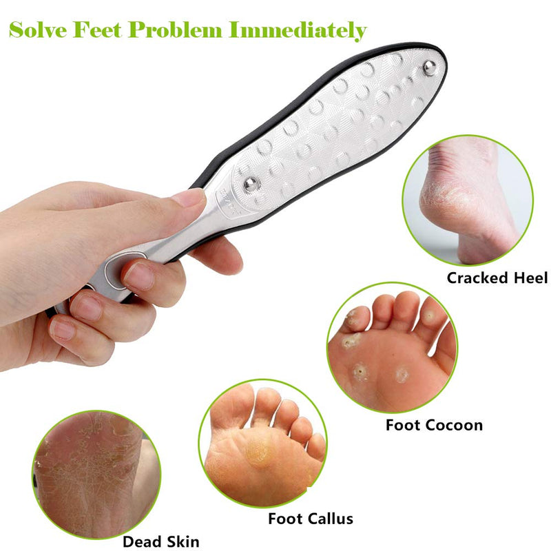 BEZOX Professional Foot File, Double Side Pedicure File, Dead Hard Cracked Skin Calluses Remover, Portable Foot Care Tool, Heavy Duty Stainless Steel All Body - NewNest Australia