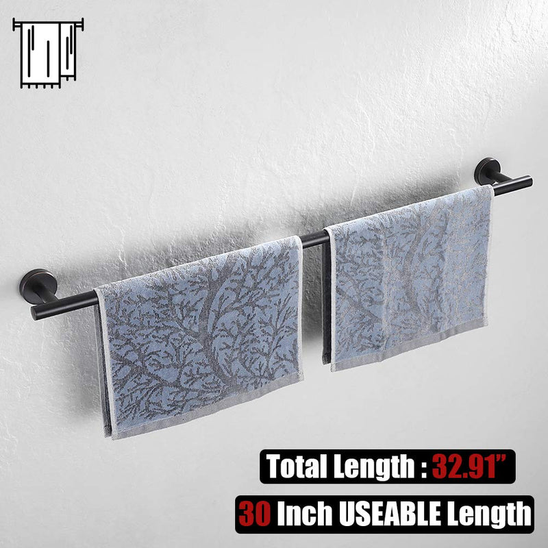 JQK Oil Rubbed Bronze Towel Bar, 30 Inch Stainless Steel Towel Rack Bathroom, Towel Holder ORB Wall Mount, Total Length 33 Inch, TB110L30-ORB - NewNest Australia