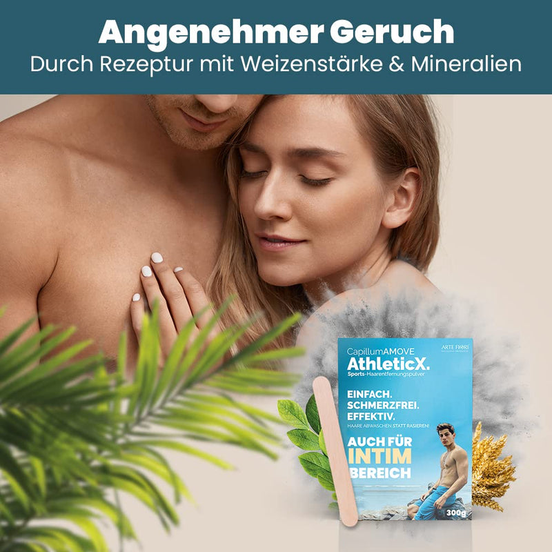 Capillum Amove Athleticx Premium Hair Removal Cream Intimate Area Extra Gentle Hair Removal Powder Men [100 G] Painless Shower Hair Removal Cream Without Additives With Neutral Odour - NewNest Australia