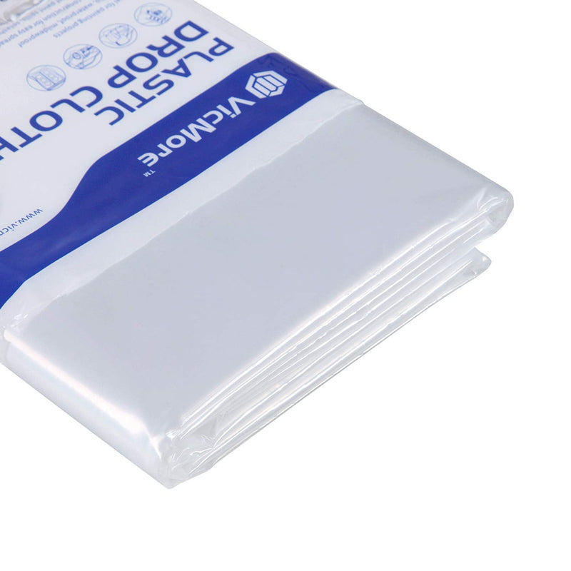 VICMORE Heavy Duty 3 Mil Plastic Drop Cloth for Painting 9 Feet by 12 Feet Strong and Durable Painters Plastic Tarp Waterproof Clear Cover 9ft x 12ft, Heavy Duty - NewNest Australia