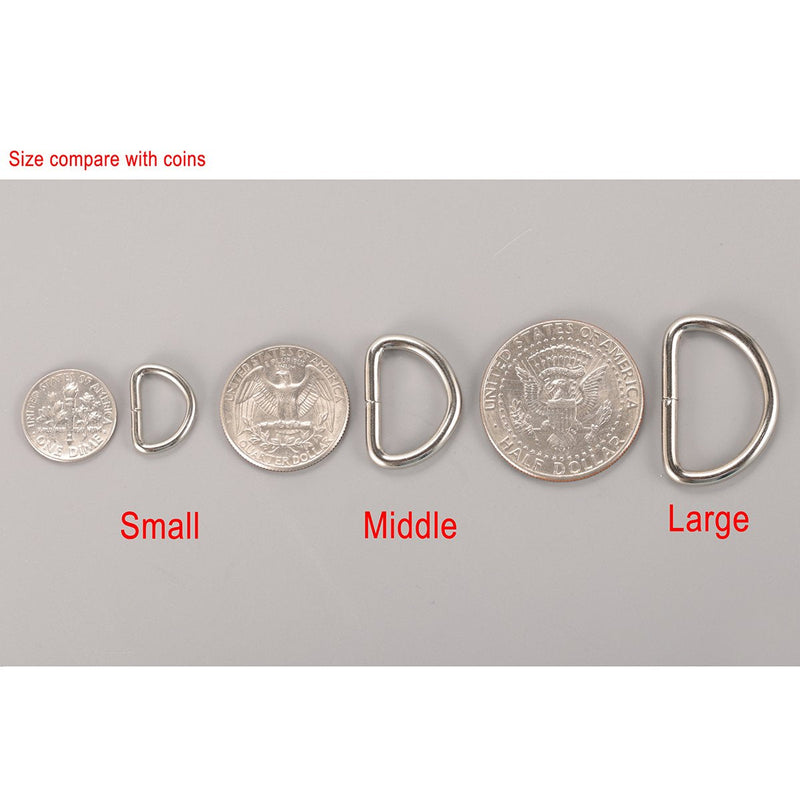 CrocSee Metal D Ring 1/2 inch Non Welded Nickel Plated Pack of 100 (Small) Small 1/2 inch(13mm) - NewNest Australia