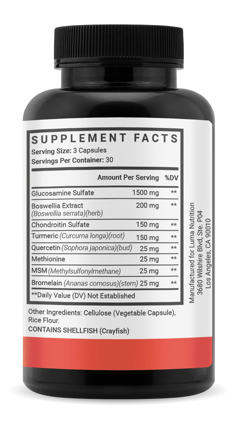 Glucosamine Chondroitin MSM - Turmeric, Boswellia - Premium Joint Supplement - Joint Support - Joint Supplements for Men and Women - Joint Health - 90 Capsules - NewNest Australia