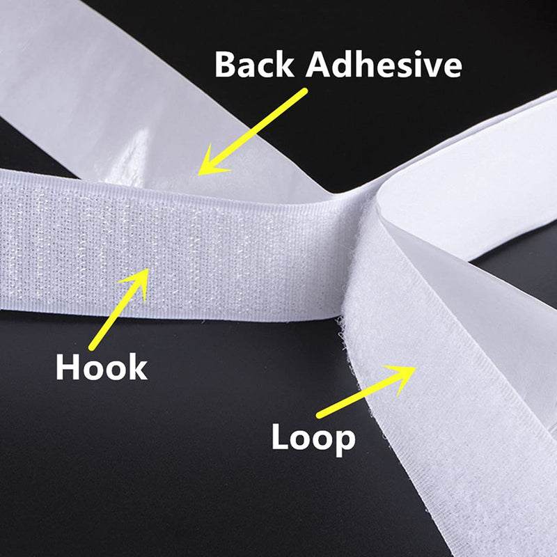 82 Feet /25m White Self Adhesive Hook and Loop Tape Sticky Back Fastening Tape, Self-Adhesive Tapes for Stationery and Household Purposes - NewNest Australia