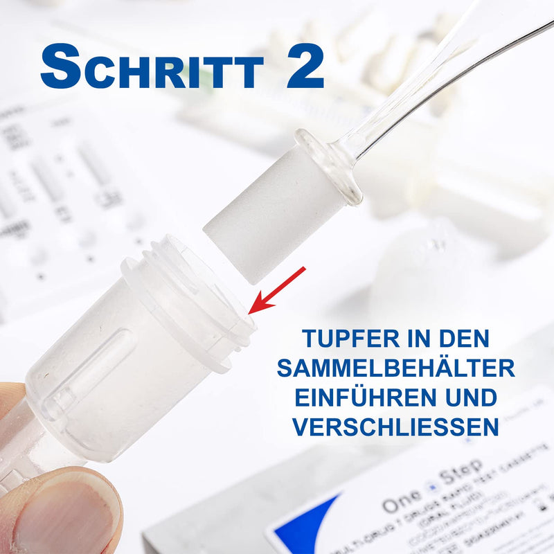 One+Step Multi drug test saliva for 5 types of drugs: THC - amphetamine - cocaine - MDMA - opiates - rapid drug test saliva test - 2 pieces - NewNest Australia