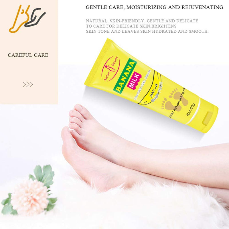 AICHUN BEAUTY Cracked Heel Cream Foot Care Banana Milk Cream Repair Relieves Rough Dry Skin Baby Foot Chilblains Hyperkeratosis 80g - NewNest Australia