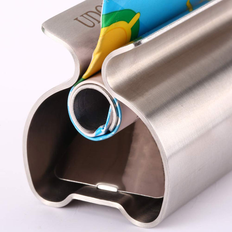 Udqyq Tube Squeezer Tube Press, Pack Of 3 Toothpaste Squeezer Stainless Steel Save Toothpaste Total Squeeze Out Empty Tubes Stainless Steel Toothpaste Seat Holder With Stand Function (Silver) - NewNest Australia