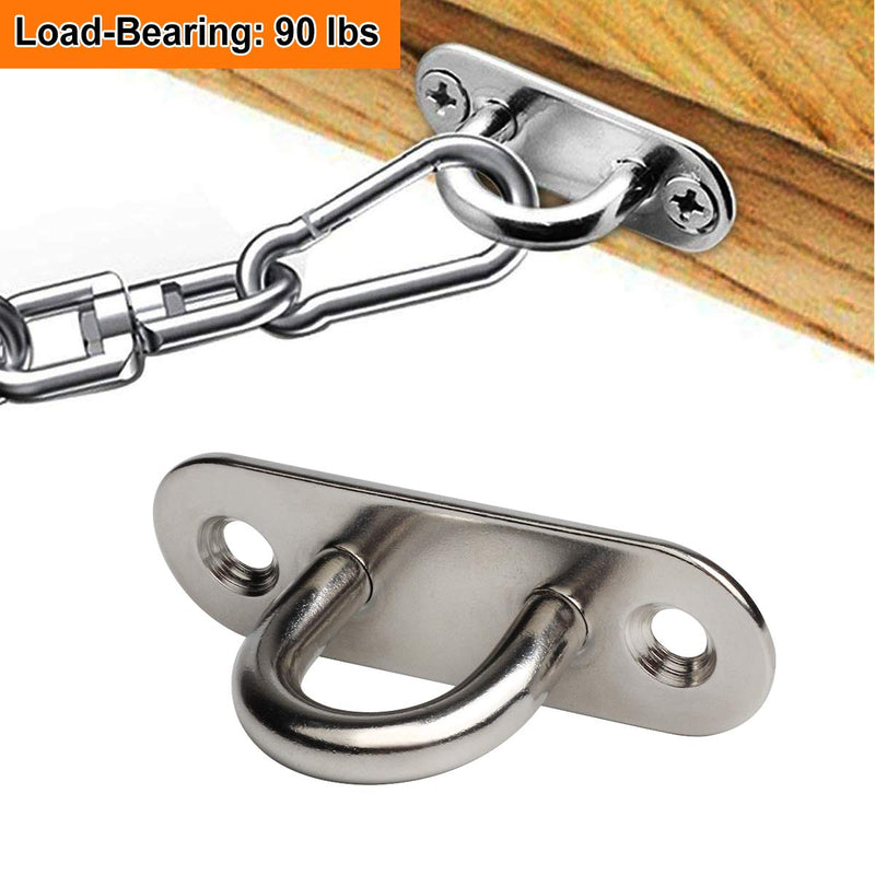 NewNest Australia - WOFTD 10-Pack 304 Stainless Steel Ceiling Hook Ring Hooks 1. 8 inch M5 Strip Type Eye Plate with Enclosed Hook Boat Rigging Heavy Duty Ceiling & Wall Mount Hanging Hardware Fitting 1.8" M5, 10-Pack 