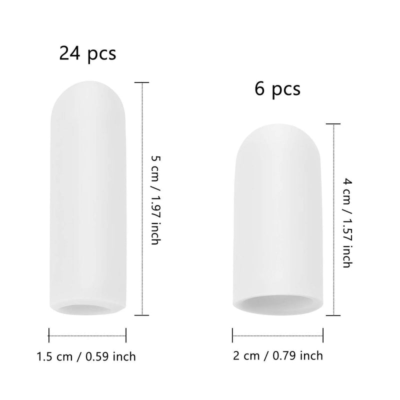 Frienda 30 Pieces Gel Finger Protector Finger Cots Silicone Finger Cover Cap Gel Finger Sleeves Finger Support for Finger Cracking, Finger Trigger (White) White - NewNest Australia
