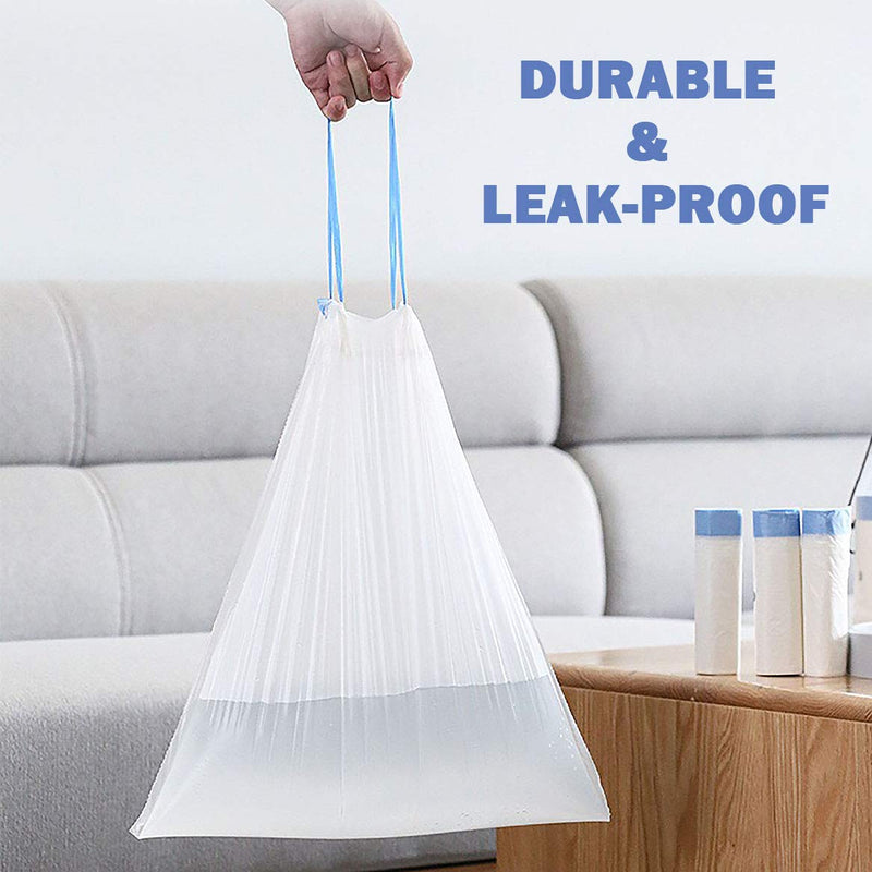 Charmount 4 Gallon Trash Bags - Drawstring 4 Gallon Garbage Bags for Bathroom, Kitchen, Bedroom, Office, 60 Count (Upgraded - Easy to Separate) - NewNest Australia