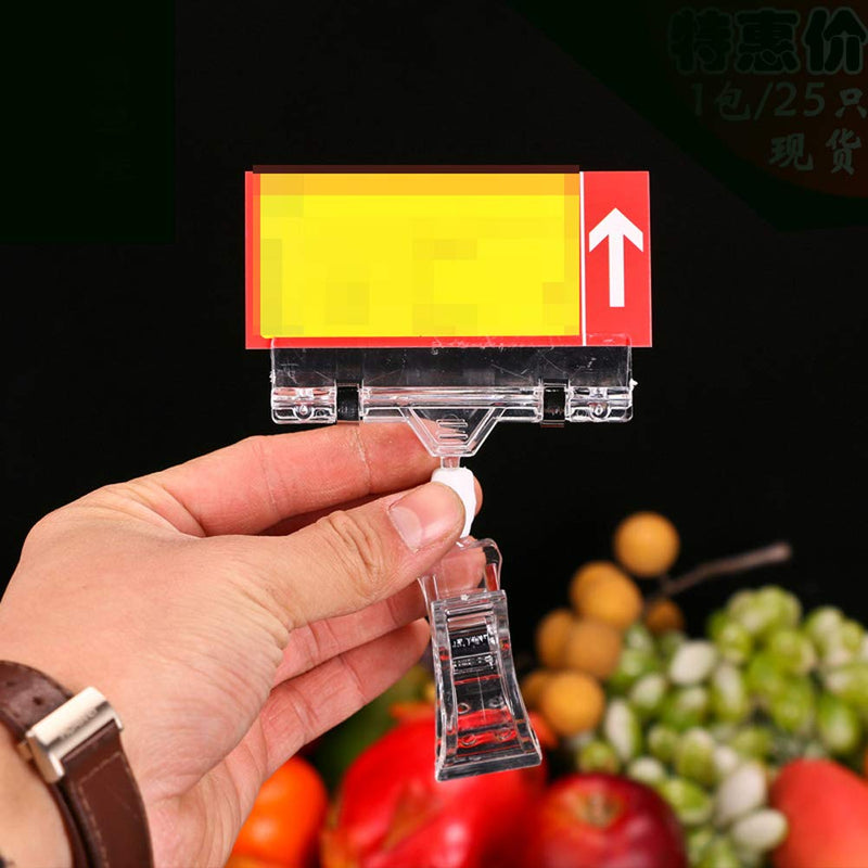 6 Pieces Plastic Merchandise Sign Clip Rotatable Sign Clips Rotatable Double Clip Merchandise Sign Display Rotatable Merchandise Sign Display Mini Clip Tag Holders for Business Cards, Transparent - NewNest Australia