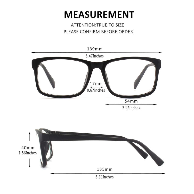 GQUEEN Large Frame Horn Glasses Glasses Without Strength Fake Glasses Nerd Glasses Women Men UV400 PE1 2 Matt Black - NewNest Australia