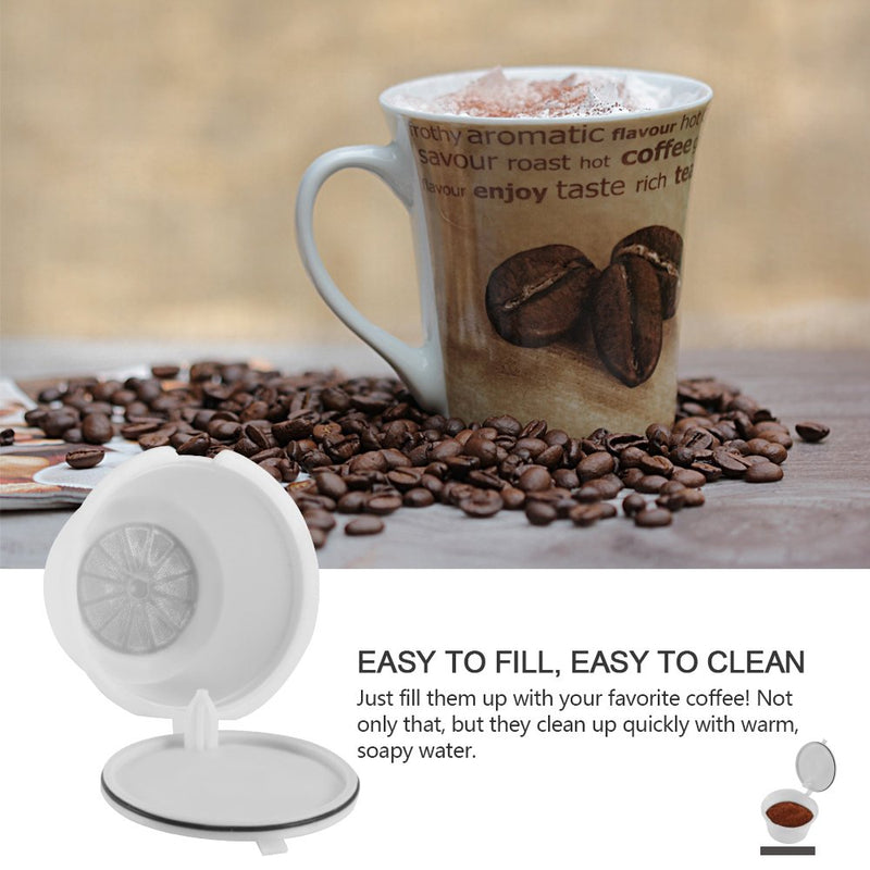 FreeLeben Refillable Coffee Capsules Pods, 3Pcs Reusable Universal Dolce Gusto Machine Coffee Filter BPA Free, with Spoon and Brush - NewNest Australia