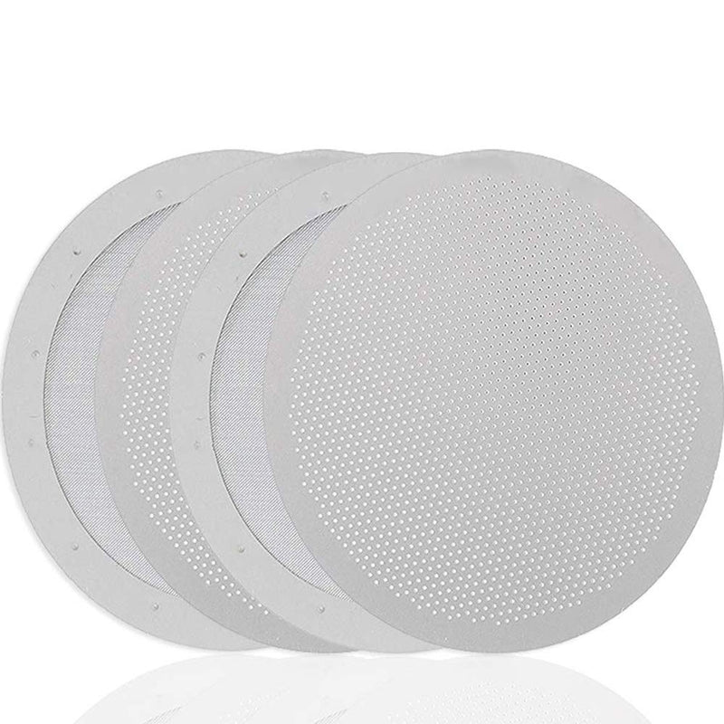 AMACOAM Coffee Filters for Aeropress Coffee Maker Reusable Coffee Metal Filter 2 Types Washable Stainless Steel Mesh Fine Micro-Filters Replacement Filter Screen Silver 4 Pieces - NewNest Australia