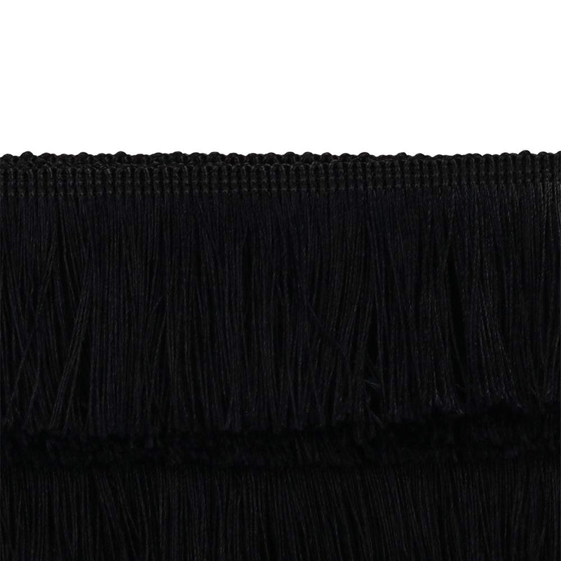 Fringe Trim Tassel Lace 2.5Inch Width 5 Yards Long for Clothes Accessories Latin Wedding Dress and DIY Lamp Shade Decoration (Black, 2.5Inch) Black - NewNest Australia