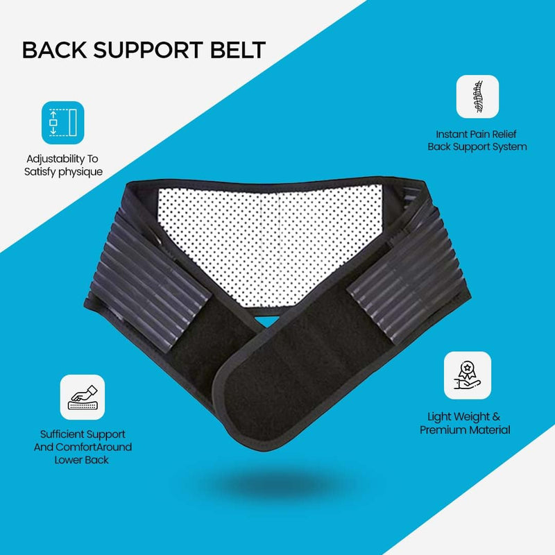 Lower Back Support Belt for men and women- Lumbar Support Self Heating & Soothing Back Brace Made With Breathable Materials & 20 Magnets For Optimal Pain Relief - back cracker Unisex Design M Black - NewNest Australia