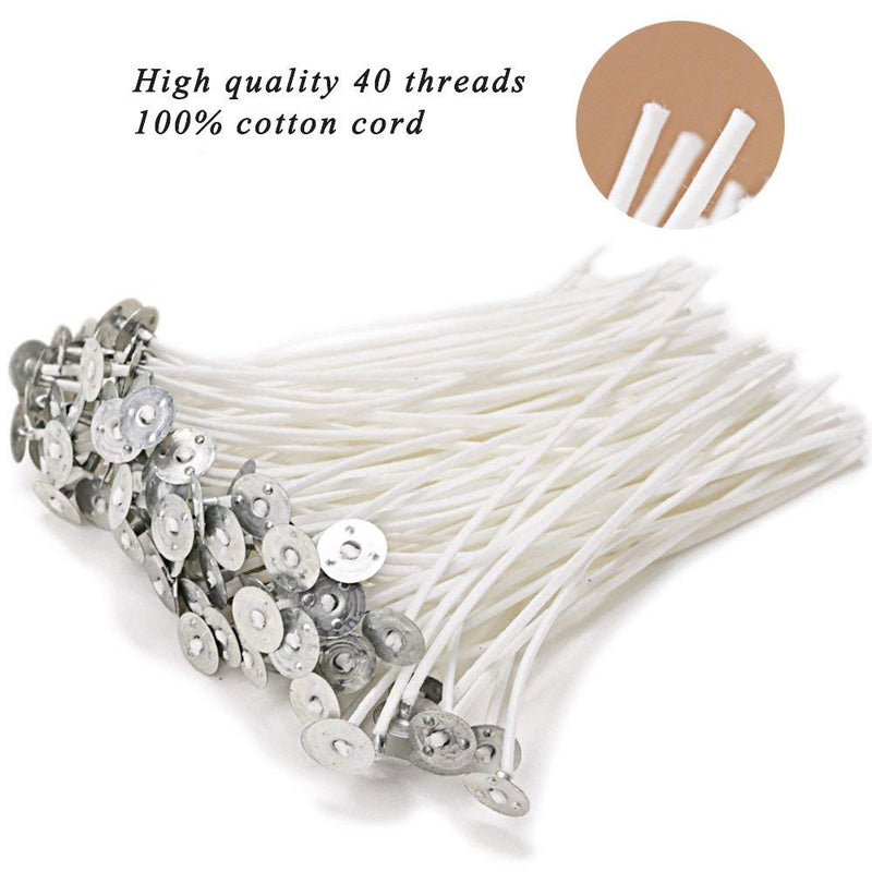 EricX Light 100 Piece Cotton Candle Wick 6" Pre-Waxed for Candle Making,Candle DIY - NewNest Australia