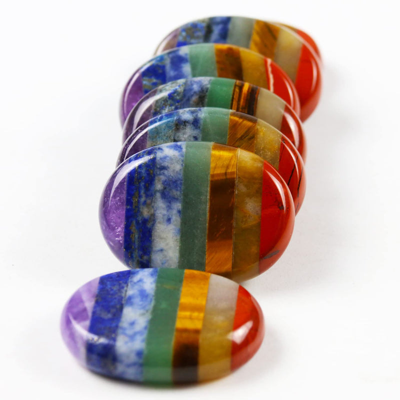 Nvzi Worry Stones for Kids, Chakra Crystals and Healing Stones, Oval Palm Stone, Thumb Stone, Crystals for Beginners, Spiritual Gifts for Women, Meditation Accessories (1PCS) Flat - NewNest Australia