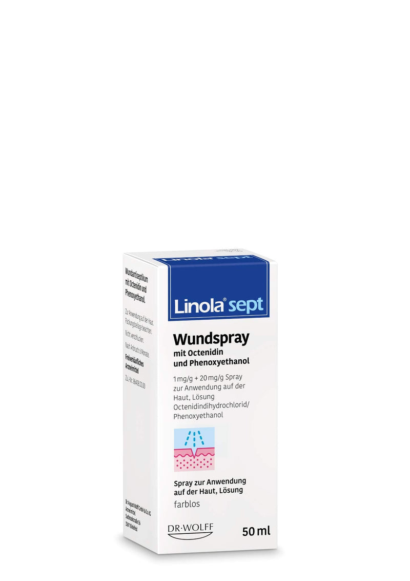 Linola sept wound spray - for supportive antiseptic wound cleaning, skin-friendly spray against wound infections - 1 x 50 ml - NewNest Australia