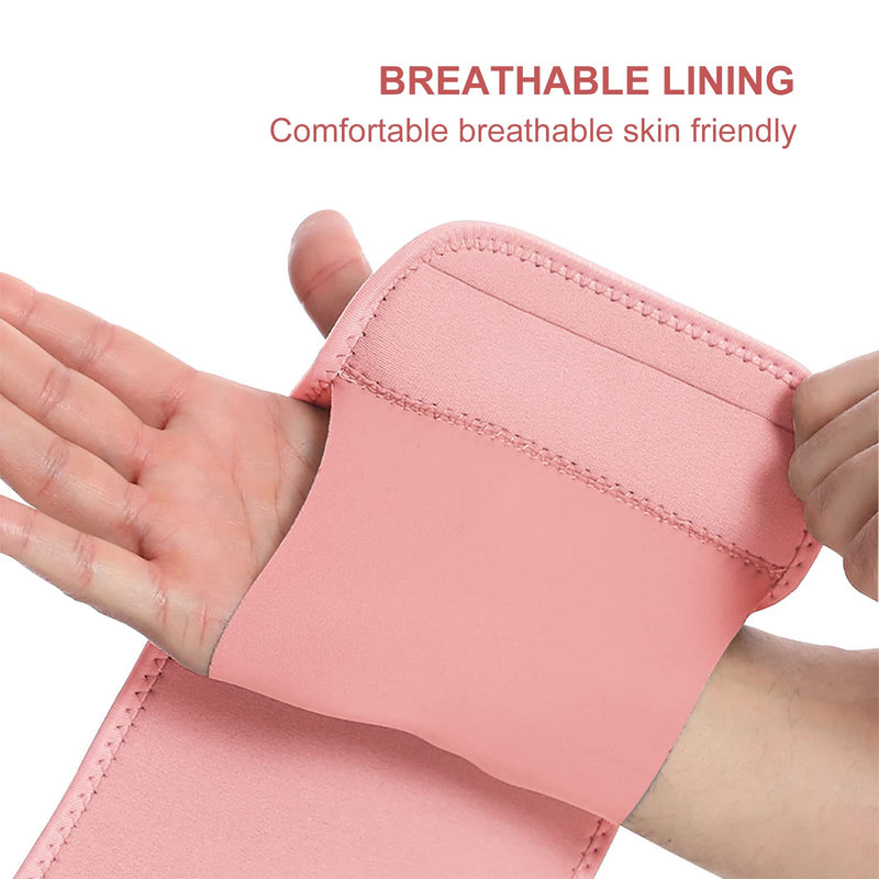 Wrist Splint Support Brace Compression Wrist Brace Elastic Adjustable Carpal Tunnel Support with Metal Strip for Sports, Fitness, Arthritis, Tendonitis One Size Single (Right Hand, Pink) Right Hand - NewNest Australia
