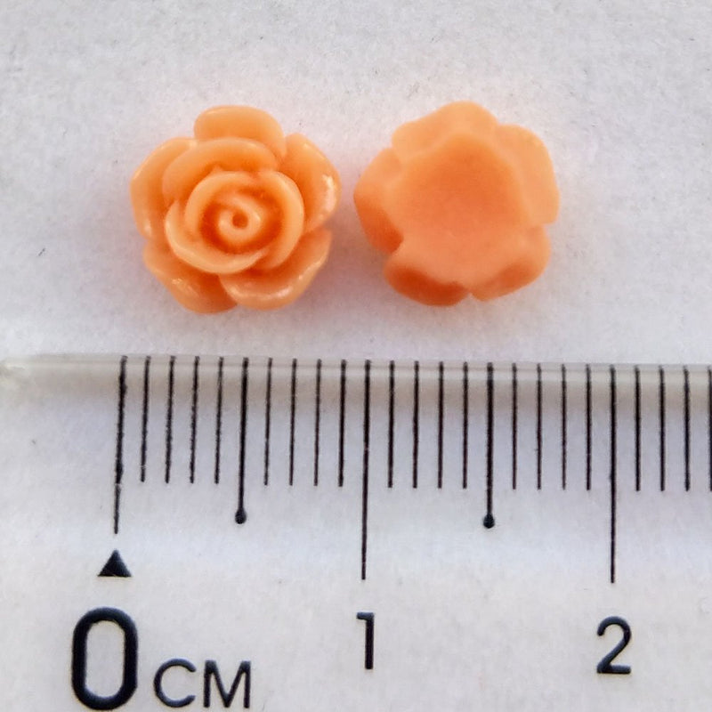 Chenkou Craft Random 100pcs Assorted of Color 8mm Rose Flower Resin Flat Back Flatbacks Loose Beads Kid's Bow DIY Craft (8mm) - NewNest Australia