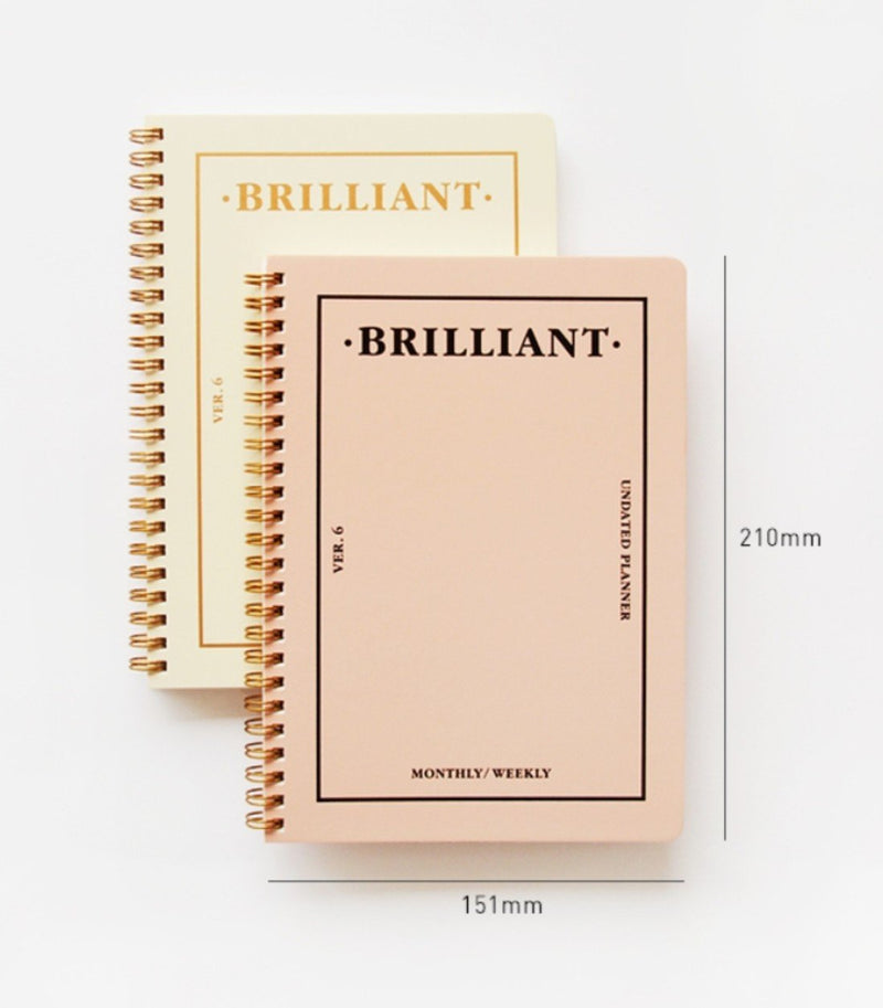 PAPERIAN Brilliant Monthly & Weekly Planner - Wirebound Undated Monthly &Weekly Planner Book Scheduler Diary (Grey Sky) Grey Sky - NewNest Australia