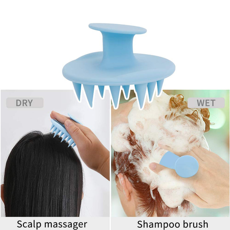 Ithyes Scalp Massager, Hair Shampoo Brush With Soft Silicone Bristles, Dandruff Treatment, Head Scrubber Comfortable For All Hair Types Of Curly Girls, Women, Men, Kids, Pets (Blue) - NewNest Australia